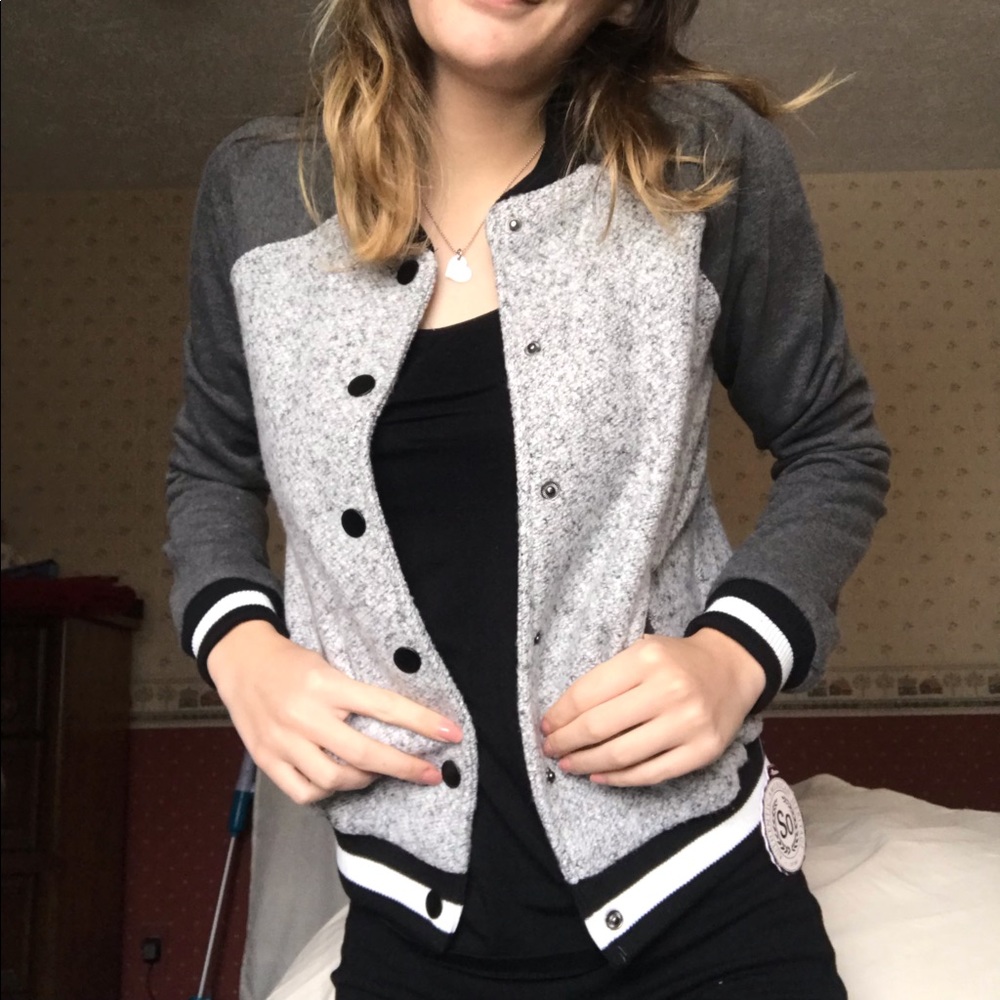 knitted snap jacket